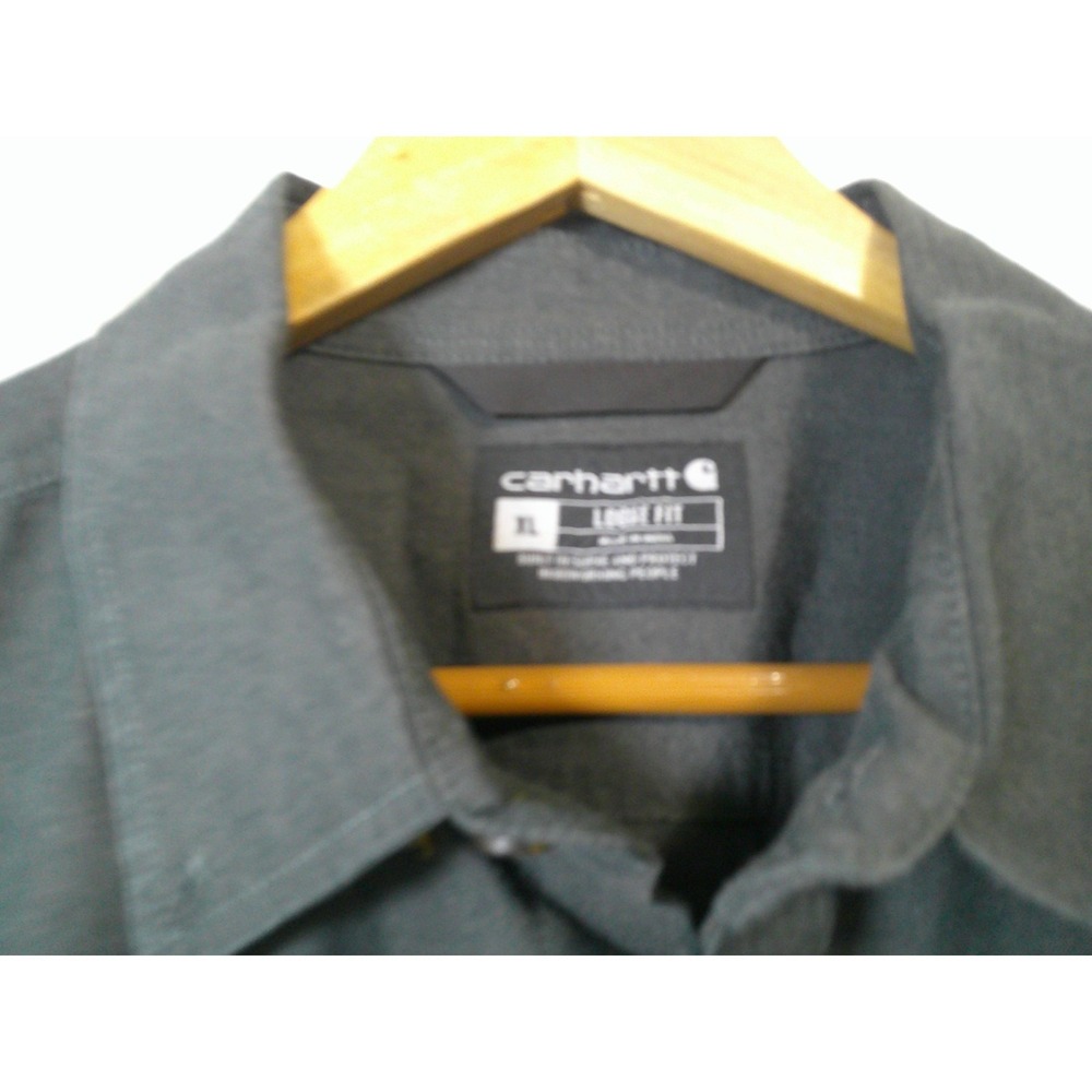 Carhartt Button Down Shirt Mens XL Black Loose‎ Fit Short Sleeve 104369 BKC Work - Picture 3 of 13